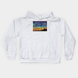 Summer sunset artwork By Annalisa Amato Kids Hoodie